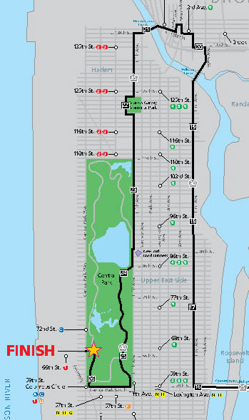 Map Of New York City Marathon - Cities And Towns Map