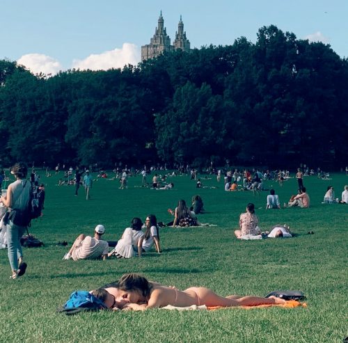 Sunbathing in Central Park